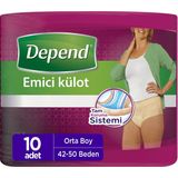 Depend Orta Boy Beyaz 10 Adet Kadın Emici Külot