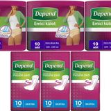 Depend XL 10 Adet Kadın Emici Külot Lohusa Pedi + 10'lu Ekstra Kadın 6'lı Set Mesane Pedi