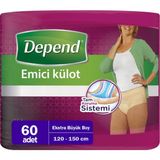 Depend Xl Extra Büyük Boy 120 - 150 cm 60 Adet Emici Külot
