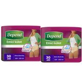 Depend XL Extra Büyük Kadın 2x30 Adet Emici Külot Hasta Bezi