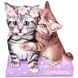 Depesche 10539 TopModel - Kitty & Doggy not defteri, köpek ve kedi şeklinde 60 çizgili not kağıtları, çeşitli