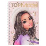 Depesche 11822 TOPModel - Cep boyama kitabı, pratik boyutta, kıyafet tasarlamak için 120 sayfa, çıkartma sayfalı ve spiral ciltli boyama kitabı