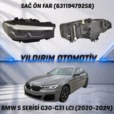 Depo Bmw 5 Serisi Sağ Ön Far 2020-2024 Arası 63119479258