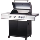 Depo Deco Depodeco Paxton Gazlı Mangal 4+1 Brülörlü Gri Çelik Büyük Barbekü 71 cm Izgara Boyu