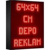 Depo Kırmızı Kayan Yazı 64x64 cm Tek Taraflı Depo LED Tabela