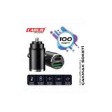 Depo Konum Araç Şarj Aleti Çakmaklık Type-C + USB Girişli 100W Araç İçi Mini Çakmaklık Süper Hızlı Şarj Aleti