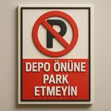 Depo Önüne Park Etmeyin Uyarı Levhası Metal 20X15 cm - 20 x 15 cm