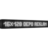 Depo Tabela Reklam Beyaz Kayan Yazı LED Tabela 16 x 128 cm Çift Taraflı