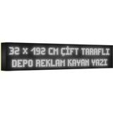 Depo Tabela Reklam Beyaz Kayan Yazı LED Tabela 32 x 192 cm Çift Taraflı