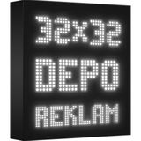 Depo Tabela Reklam Beyaz Kayan Yazı LED Tabela 32 x 32 cm Çift Taraflı