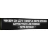 Depo Tabela Reklam Beyaz Kayan Yazı LED Tabela 48 x 224 cm Çift Taraflı
