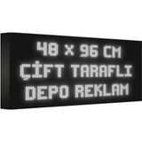 Depo Tabela Reklam Beyaz Kayan Yazı LED Tabela 48 x 96 cm Çift Taraflı