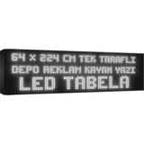 Depo Tabela Reklam Beyaz Kayan Yazı LED Tabela 64 x 224 cm Tek Taraflı