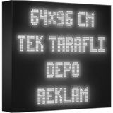 Depo Tabela Reklam Beyaz Kayan Yazı LED Tabela 64 x 96 cm Tek Taraflı