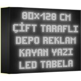 Depo Tabela Reklam Beyaz Kayan Yazı LED Tabela 80 x 128 cm Çift Taraflı