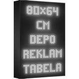Depo Tabela Reklam Beyaz Kayan Yazı LED Tabela 80 x 64 cm Tek Taraflı