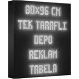 Depo Tabela Reklam Beyaz Kayan Yazı LED Tabela 80 x 96 cm Tek Taraflı