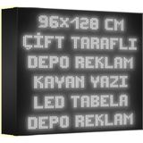 Depo Tabela Reklam Beyaz Kayan Yazı LED Tabela 96 x 128 cm Çift Taraflı