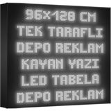 Depo Tabela Reklam Beyaz Kayan Yazı LED Tabela 96 x 128 cm Tek Taraflı