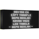 Depo Tabela Reklam Beyaz Kayan Yazı LED Tabela 96 x 192 cm Çift Taraflı