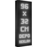 Depo Tabela Reklam Beyaz Kayan Yazı LED Tabela 96 x 32 cm Çift Taraflı