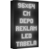 Depo Tabela Reklam Beyaz Kayan Yazı LED Tabela 96 x 64 cm Çift Taraflı