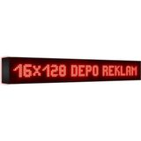 Depo Tabela Reklam Kırmızı Kayan Yazı LED Tabela 16 x 128 cm Çift Taraflı Reklam Tabela