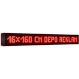 Depo Tabela Reklam Kırmızı Kayan Yazı LED Tabela 16 x 160 cm Çift Taraflı Reklam Tabela