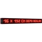 Depo Tabela Reklam Kırmızı Kayan Yazı LED Tabela 16 x 192 cm Çift Taraflı Reklam Tabela