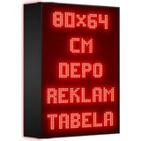Depo Tabela Reklam Kırmızı Kayan Yazı LED Tabela 80 x 64 cm Çift Taraflı