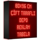 Depo Tabela Reklam Kırmızı Kayan Yazı LED Tabela 80 x 96 cm Çift Taraflı