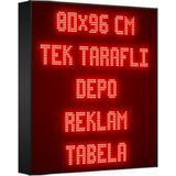 Depo Tabela Reklam Kırmızı Kayan Yazı LED Tabela 80 x 96 cm Tek Taraflı