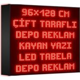 Depo Tabela Reklam Kırmızı Kayan Yazı LED Tabela 96 x 128 cm Çift Taraflı