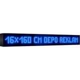 Depo Tabela Reklam Mavi Kayan Yazı LED Tabela 16 x 160 cm Tek Taraflı Depo Reklam Tabela
