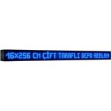 Depo Tabela Reklam Mavi Kayan Yazı LED Tabela 16 x 256 cm Çift Taraflı