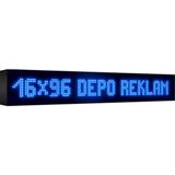 Depo Tabela Reklam Mavi Kayan Yazı LED Tabela 16 x 96 cm Tek Taraflı Depo Reklam Tabela