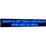 Depo Tabela Reklam Mavi Kayan Yazı LED Tabela 32 x 224 cm Çift Taraflı