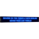Depo Tabela Reklam Mavi Kayan Yazı LED Tabela 32 x 256CM Tek Taraflı Depo Reklam Tabela