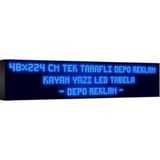 Depo Tabela Reklam Mavi Kayan Yazı LED Tabela 48 x 224 cm Tek Taraflı Depo Reklam Tabela