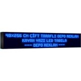 Depo Tabela Reklam Mavi Kayan Yazı LED Tabela 48 x 256 cm Çift Taraflı