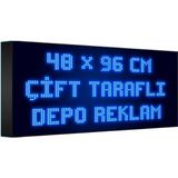 Depo Tabela Reklam Mavi Kayan Yazı LED Tabela 48 x 96 cm Çift Taraflı