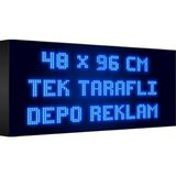 Depo Tabela Reklam Mavi Kayan Yazı LED Tabela 48 x 96 cm Tek Taraflı Depo Reklam Tabela