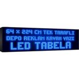 Depo Tabela Reklam Mavi Kayan Yazı LED Tabela 64 x 224 cm Tek Taraflı Depo Reklam Tabela