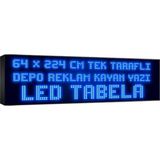 Depo Tabela Reklam Mavi Kayan Yazı LED Tabela 64 x 224 cm Tek Taraflı