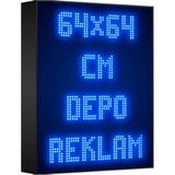 Depo Tabela Reklam Mavi Kayan Yazı LED Tabela 64 x 64 cm Tek Taraflı Depo Reklam Tabela