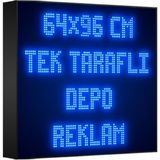 Depo Tabela Reklam Mavi Kayan Yazı LED Tabela 64 x 96 cm Tek Taraflı Depo Reklam Tabela