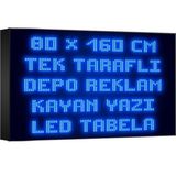 Depo Tabela Reklam Mavi Kayan Yazı LED Tabela 80 x 160 cm Tek Taraflı Depo Reklam Tabela