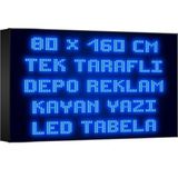 Depo Tabela Reklam Mavi Kayan Yazı LED Tabela 80 x 160 cm Tek Taraflı