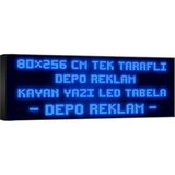 Depo Tabela Reklam Mavi Kayan Yazı LED Tabela 80 x 256 cm Tek Taraflı Depo Reklam Tabela