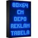 Depo Tabela Reklam Mavi Kayan Yazı LED Tabela 80 x 64 cm Tek Taraflı Depo Reklam Tabela